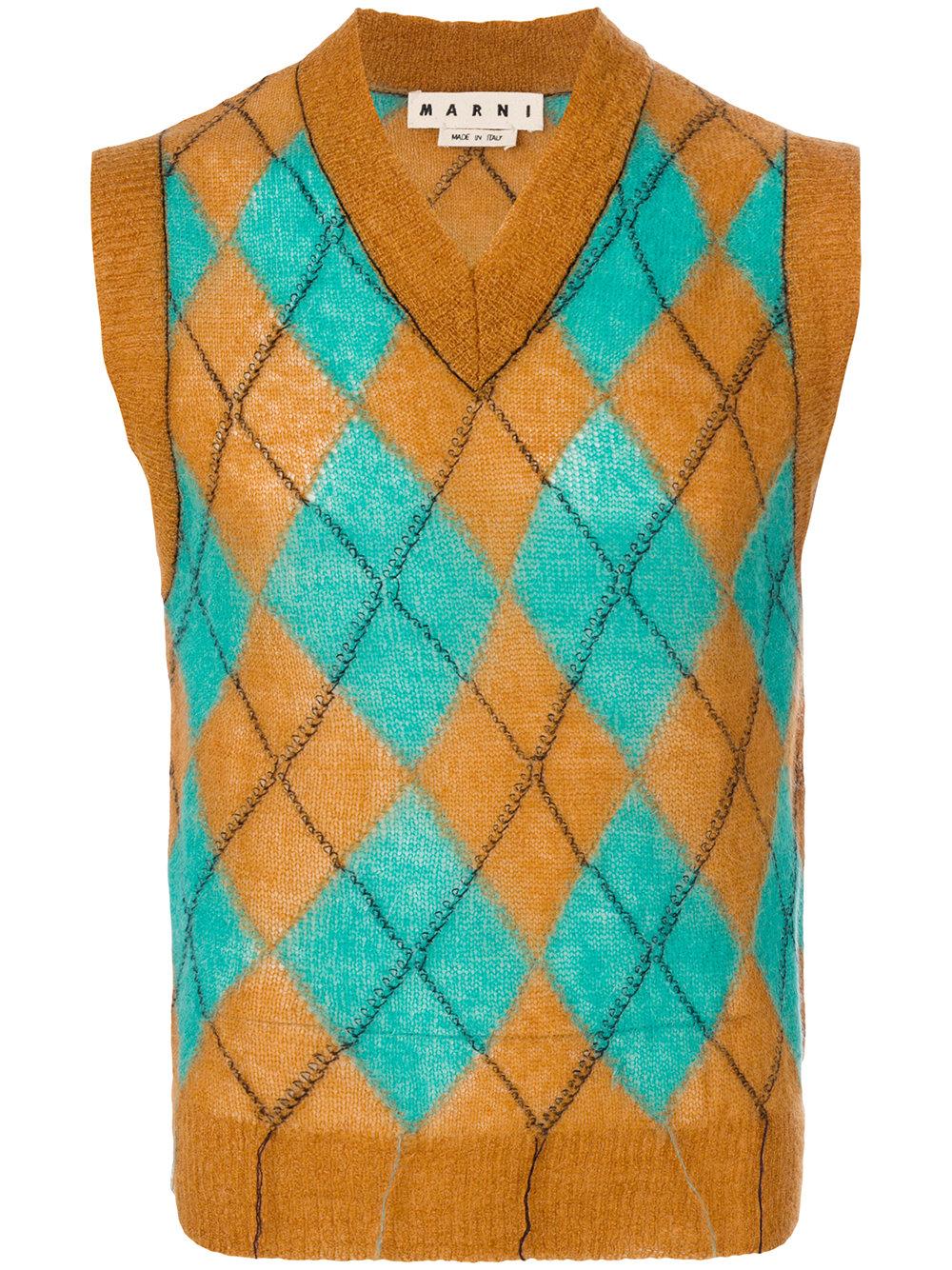 argyle knit vest
