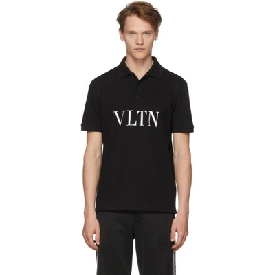 Shop Valentino Black Vltn Polo In 0no Black