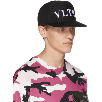 Shop Valentino Black  Garavani Vltn Cap In 0no Black