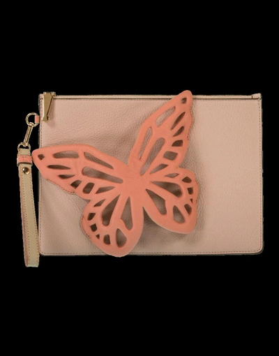 Shop Sophia Webster Flossy Butterfly Pouchette In Antrose