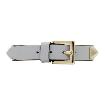 Shop Valentino Grey  Garavani Single Rockstud Bracelet In Pr6 Past Gr