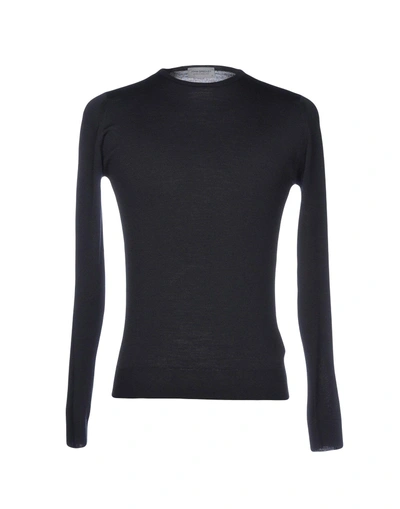 Shop John Smedley Man Sweater Black Size M Virgin Wool