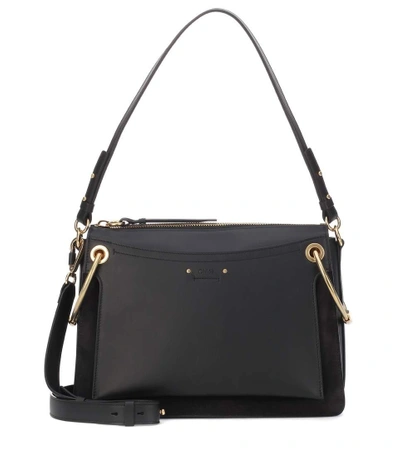 Shop Chloé Medium Roy Leather Shoulder Bag In Black