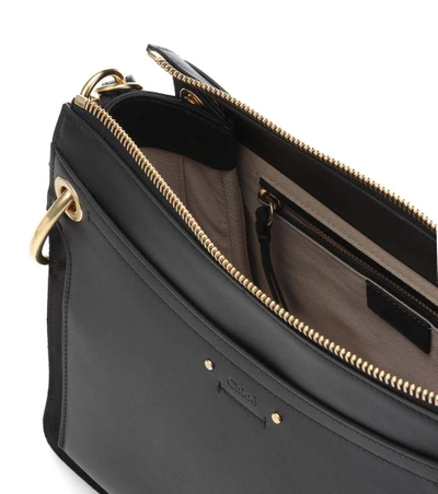 Shop Chloé Medium Roy Leather Shoulder Bag In Black