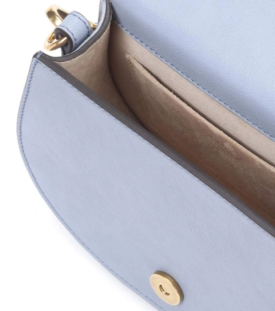 Shop Chloé Small Nile Leather Bracelet Bag In Blue