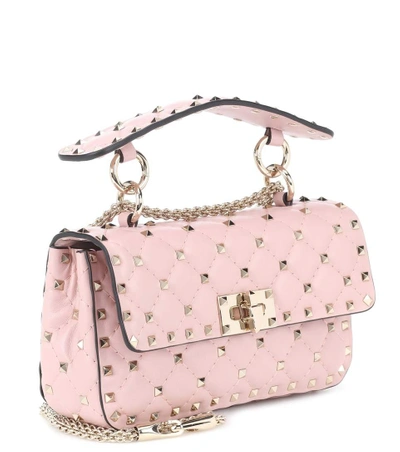 Shop Valentino Garavani Rockstud Spike Small Leather Shoulder Bag In Pink