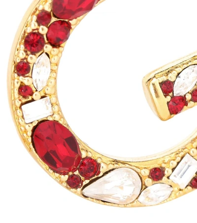 Shop Dolce & Gabbana Crystal-embellished Clip-on Earrings In Red