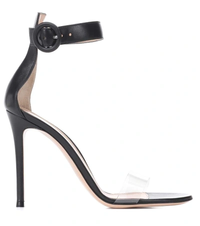 Shop Gianvito Rossi Stella Leather Sandals In Black