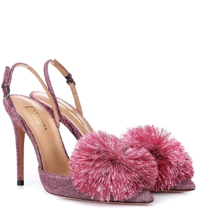 Shop Aquazzura Powder Puff 105 Glitter Pumps In Pink