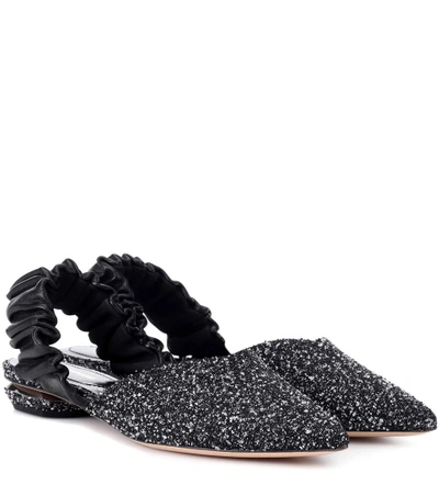 Shop Nicholas Kirkwood Courtney Bouclé Ballerinas In Black