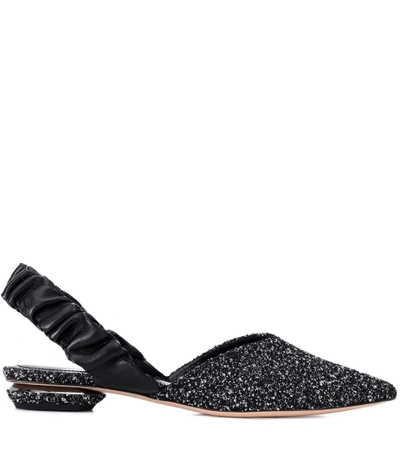 Shop Nicholas Kirkwood Courtney Bouclé Ballerinas In Black