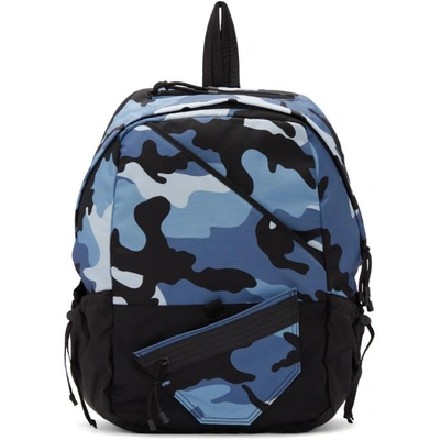 Shop Valentino Blue  Garavani New Camo Backpack In Nul Blue
