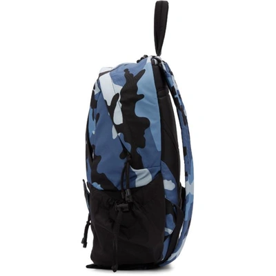 Valentino Marine Blue/Black Nylon Camouflage Backpack Valentino