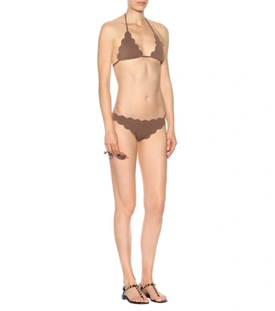 Shop Marysia Broadway Bikini Top In Brown