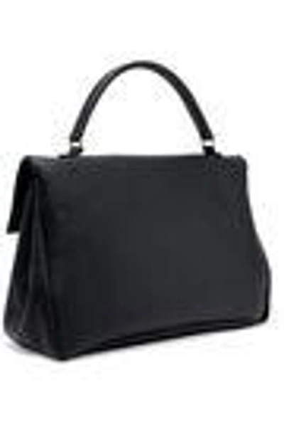Shop Marni Pebbled-leather Tote In Anthracite
