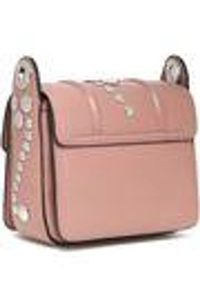 Shop Lanvin Woman Studded Leather Shoulder Bag Antique Rose