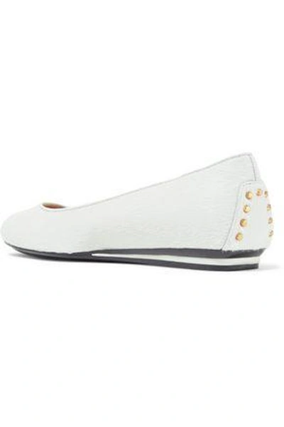 Tod's Calf-hair Ballet Flats In White