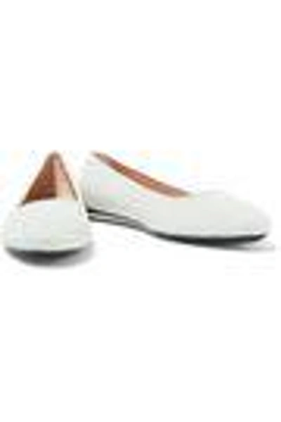 Tod's Calf-hair Ballet Flats In White