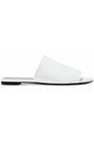 Shop Robert Clergerie Gatom Leather Slides In White