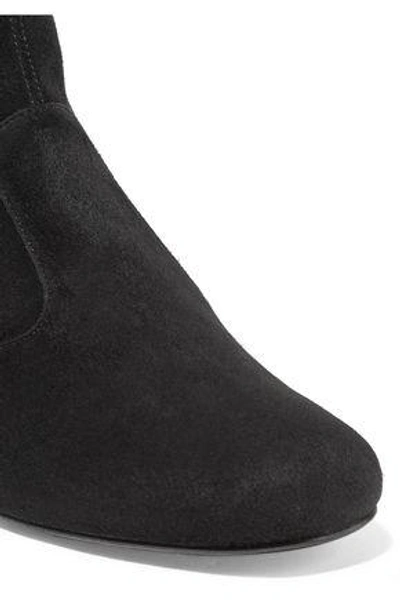 Shop Saint Laurent Woman Babies Suede Over-the-knee Boots Black