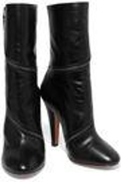 Shop Alaïa Woman Leather Boots Black