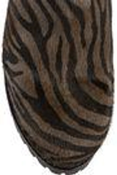 Shop Alaïa Zebra-print Calf Hair Ankle Boots In Animal Print