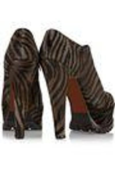 Shop Alaïa Zebra-print Calf Hair Ankle Boots In Animal Print