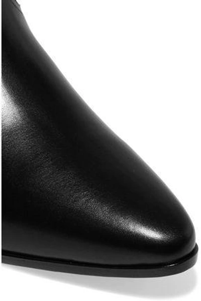 Shop Saint Laurent Rock Ayers-paneled Leather Ankle Boots In Black