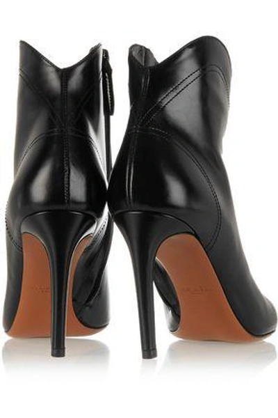 Shop Alaïa Woman Embellished Glossed-leather Ankle Boots Black