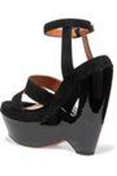 Shop Alaïa Woman Suede Platform Sandals Black