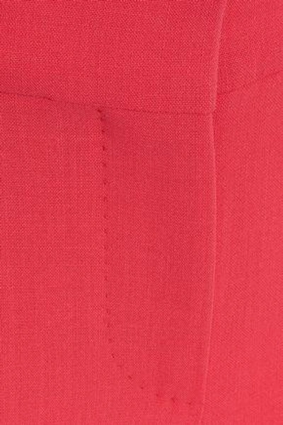 Shop Max Mara Woman Cropped Stretch-wool Slim-leg Pants Coral