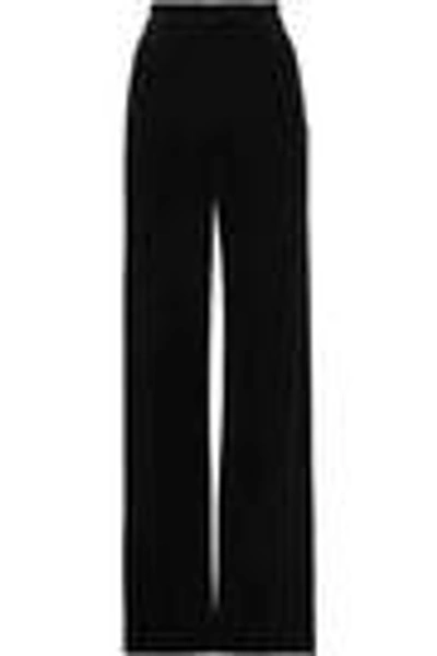 Shop Roland Mouret Woman Velvet Wide-leg Pants Black