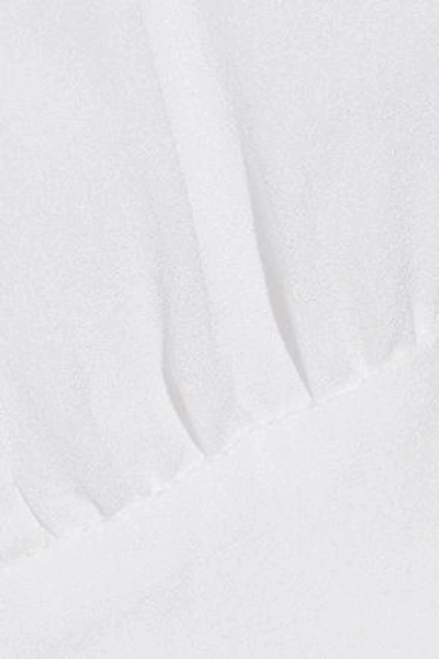 Shop A.l.c Woman Cold-shoulder Ruffled Silk Crepe De Chine Blouse White