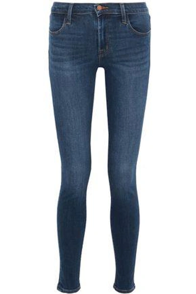 Shop J Brand Woman Mid-rise Skinny Jeans Mid Denim