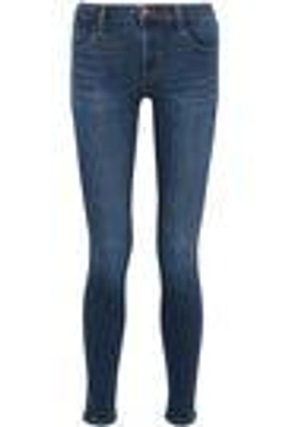 Shop J Brand Woman Mid-rise Skinny Jeans Mid Denim
