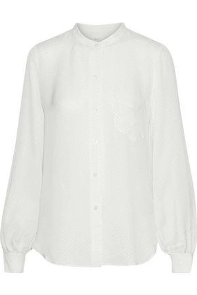 Shop A.l.c Polka-dot Silk Crepe De Chine Blouse In White