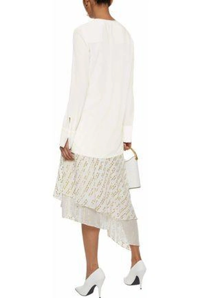 Shop Diane Von Furstenberg Woman Washed-silk Tunic Ivory