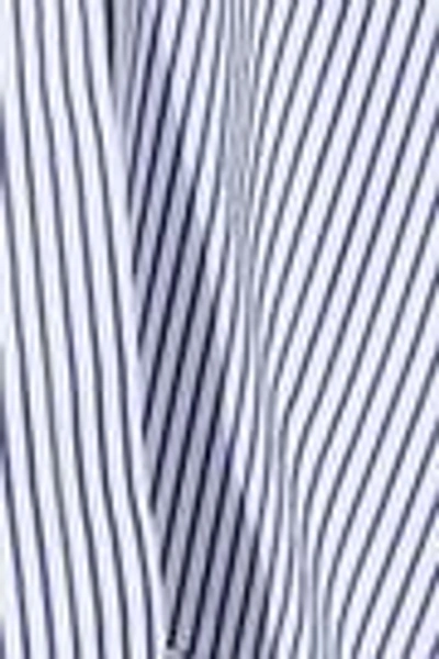 Shop Iris & Ink Stina Ruffled Striped Cotton-poplin Shirt In Blue