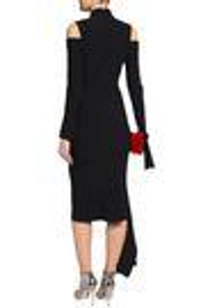 Shop Alexis Woman Katell Cold-shoulder Asymmetric Cady Dress Black