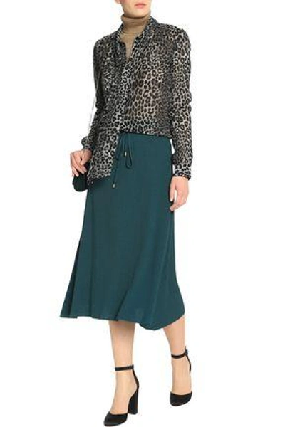 Shop Vanessa Seward Woman Ribbed-knit Midi Skirt Petrol