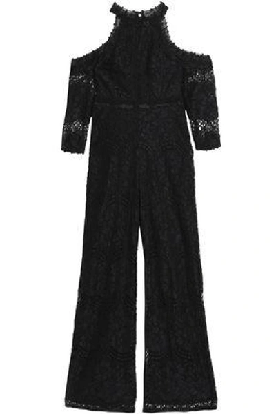 Shop Alexis Woman Cold-shoulder Corded Lace Jumpsuit Black
