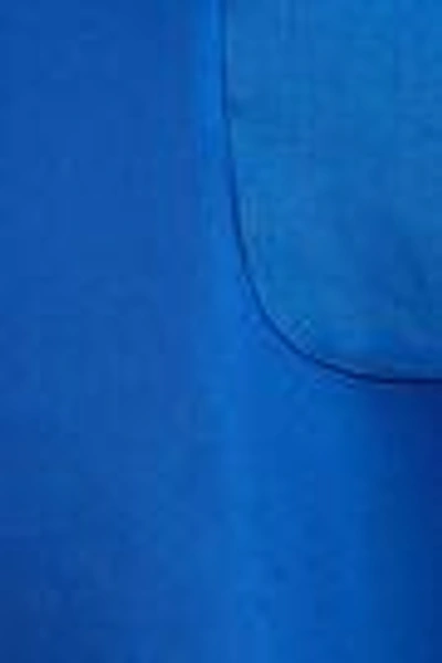 Shop Max Mara Woman Vezzano Layered Satin-paneled Linen Top Bright Blue