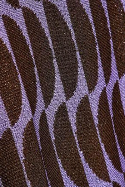 Shop Marni Metallic Intarsia-knit Sweater In Lavender