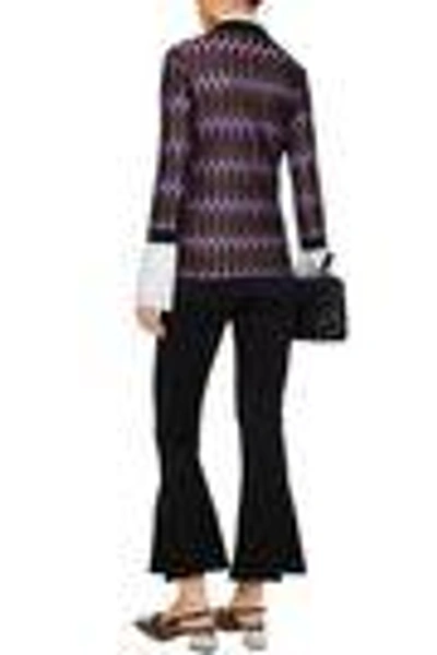 Shop Marni Metallic Intarsia-knit Sweater In Lavender