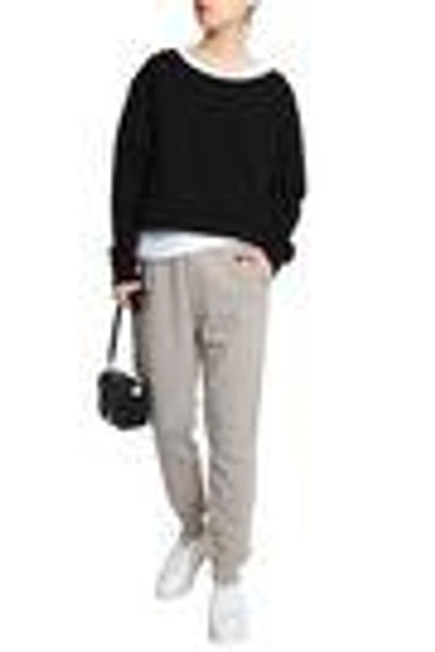 Shop Alexander Wang T Woman Mélange Cotton-blend Sweatshirt Black