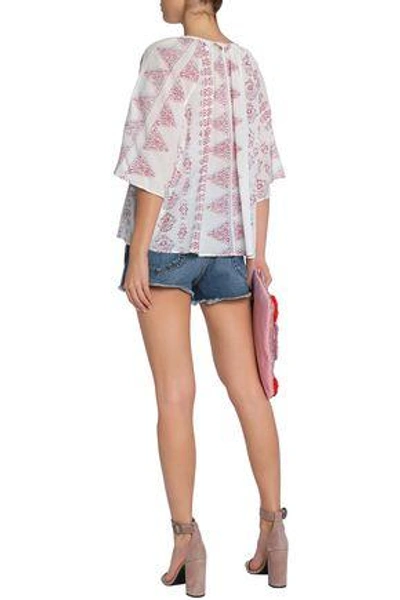 Shop Antik Batik Annah Printed Voile Tunic In Off-white