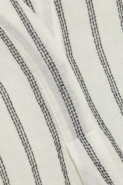 Shop Joie Aruna Striped Cotton-gauze Top In Off-white