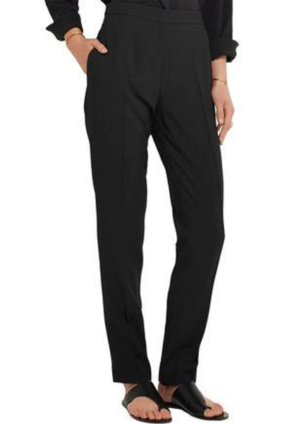 Shop Chloé Crepe Tapered Pants In Black