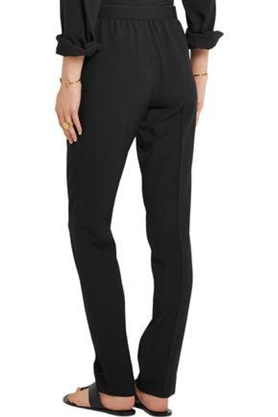 Shop Chloé Crepe Tapered Pants In Black