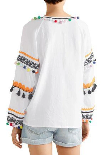 Dodo Bar Or Embellished Embroidered Cotton-gauze Top In Multi | ModeSens